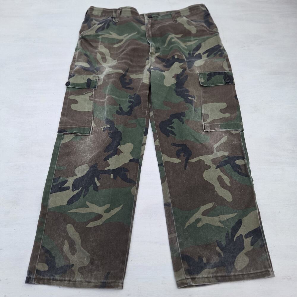 VTG Liberty Camo Cargo Pant Men Sz LARGE 38x26 Adjustable Waist Hunting Made USA